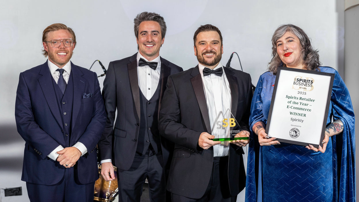 Drinksology Kirker Greer Celebrates Spiritly win  at The Spirits Business Awards 2025